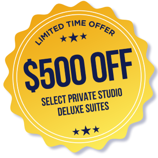 $500 off select Private Studio Deluxe Suites - Limited Time Offer